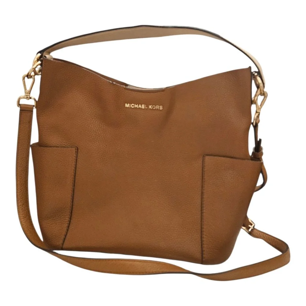 Michael Kors Tan and Beige Leather Shoulder Bag Size Large - Picture 4 of 15